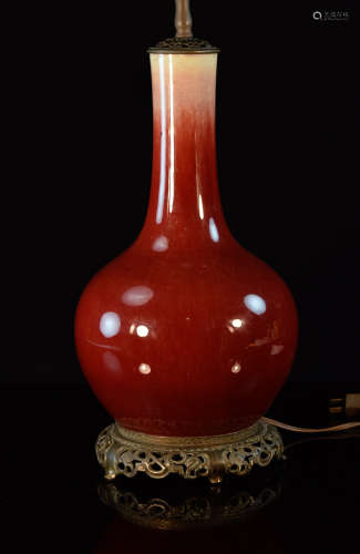 Chinese Oxblood Porcelain Vase - Long Neck