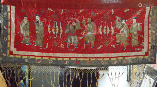 Large Red Chinese Immortal Embroidery