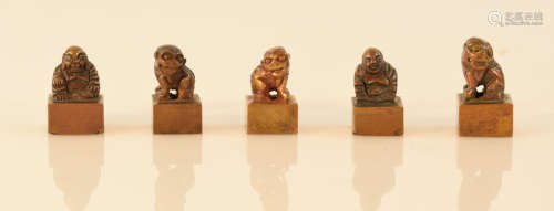Chinese Bronze Seals - Group of Five