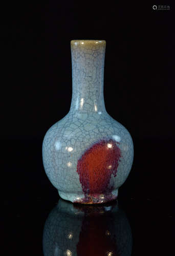 Chinese Porcelain Vase with Purple Splash