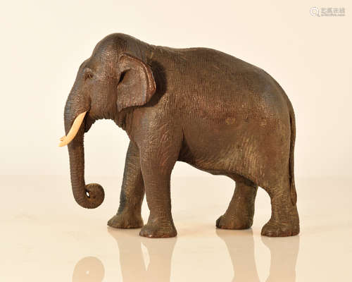 Japanese Carved Wood Elephant