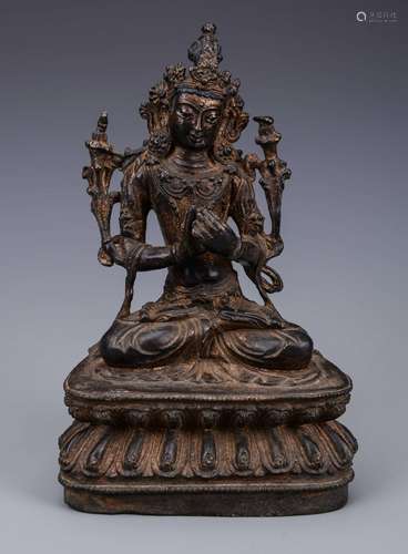 CHINESE GILT BRONZE FIGURE OF TARA