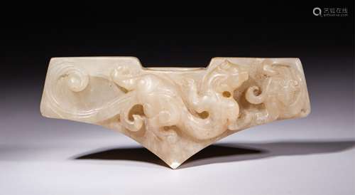 CHINESE JADE CARVED SWORD ORNAMENT