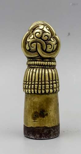 CHINESE TIBETAN GILT BRONZE SEAL OF SHITUOLIN