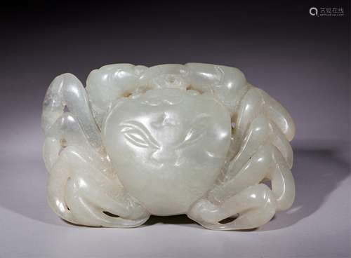 CHINESE JADE CARVED CRAB