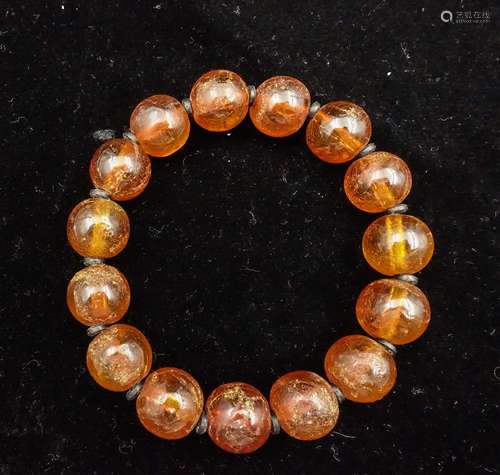 CHINESE AMBER BEADS BRACELET