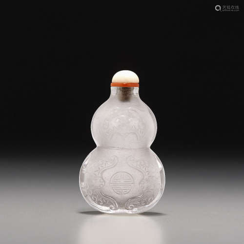 1730-1820 水晶福寿纹鼻烟壶