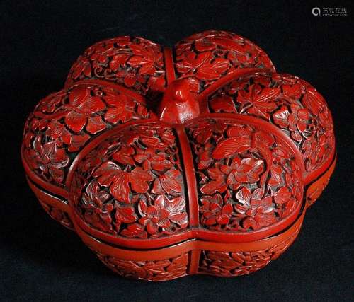 Old Chinese Carved Cinnabar Box