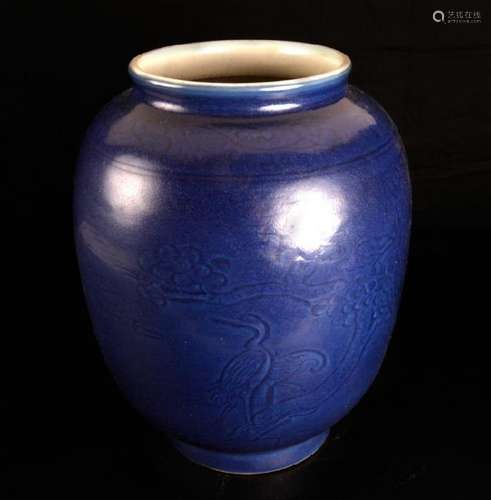 Chinese Monochrome Incised Porcelain Vase