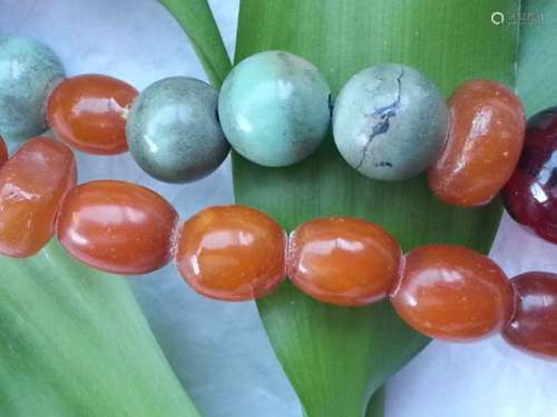 BUTTERSCOTCH AMBER Turquoise NECKLACE