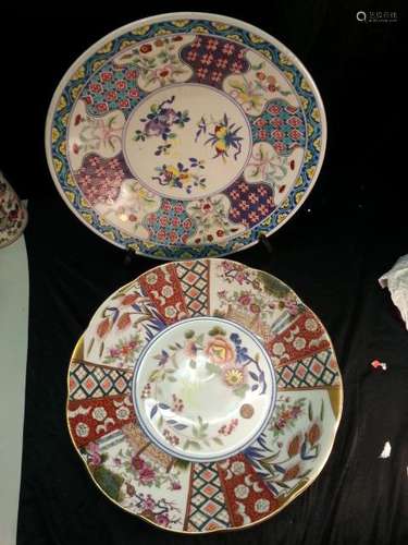 2 Big ANTIQUE  PORCELAIN PLATE