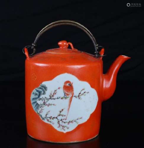 Chinese inron red teapot