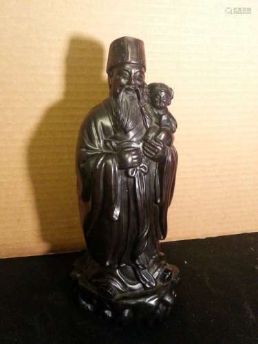 Chinese wood carvings; of standing men