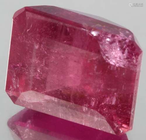 9ct Rubellite Tourmaline Emerald Cut Damaged