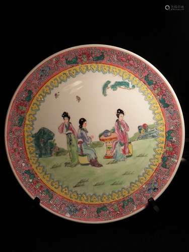 Big CHINESE PORCELAIN FAMILLE ROSE PLATE