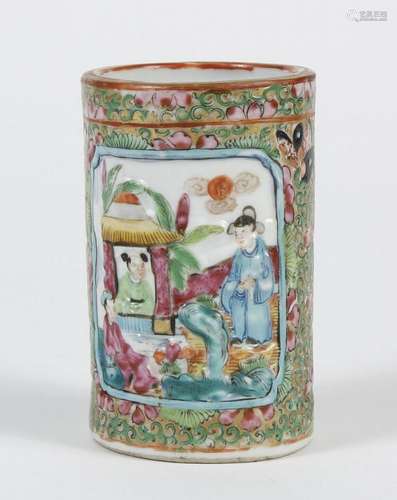 Chinese Famllie Rose Brush Pot