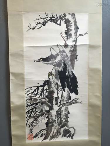 Chinese Painting of ZhangYong, Eagle & Bamboo