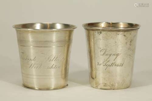 Sterling Silver Kiddush Cups Two Pieces w/ marks