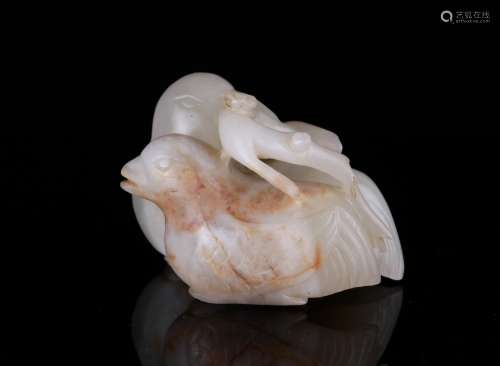 Chinese Jade Carved Two Birds