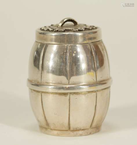 Sterling Silver Barrel Designed Candle Holder