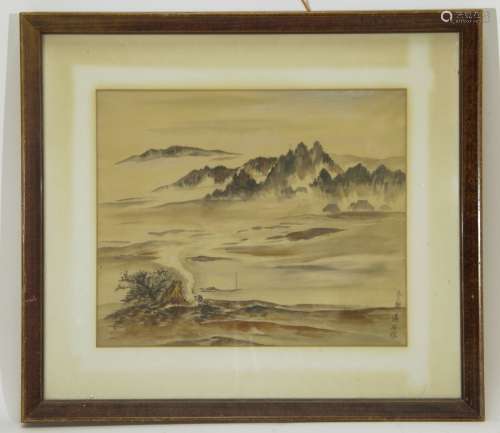 Chinese Ink Painting of Landscape Scene