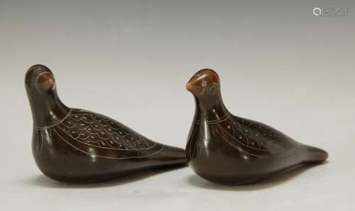 Chinese Pair of Wood Birds