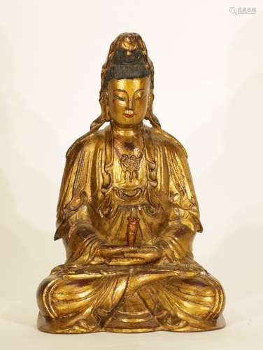 Chinese Lacquer Seating Guanyin