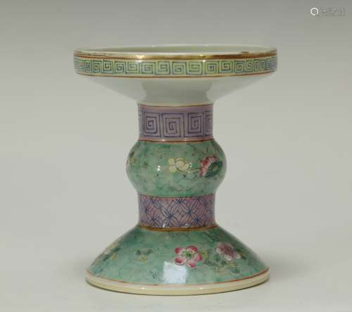 Chinese Porcelain Famille Rose Candle Holder