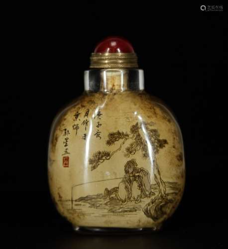 Chinese Inside-Painted Glass Snuff Bottle