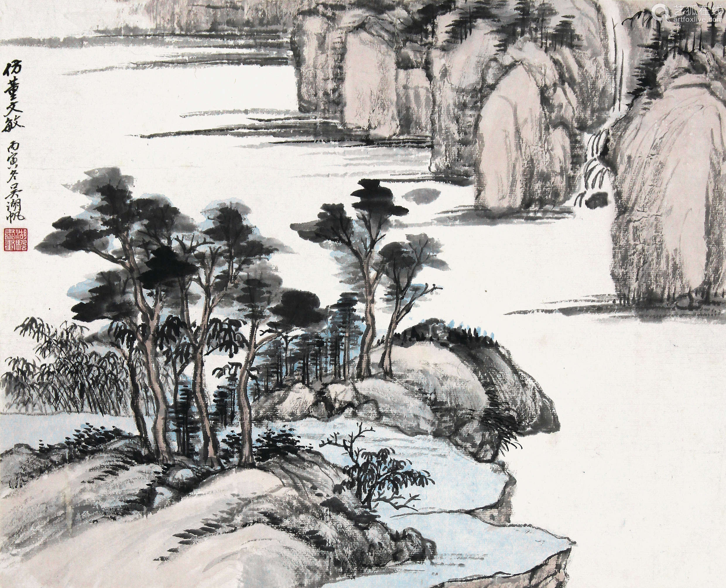 尺寸36×30cm拍品描述|簡介:吳湖帆,江蘇蘇州人,為吳大澂嗣孫(1894