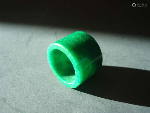 OLD CHINESE Green Jade Archor Thumb RING, 1
