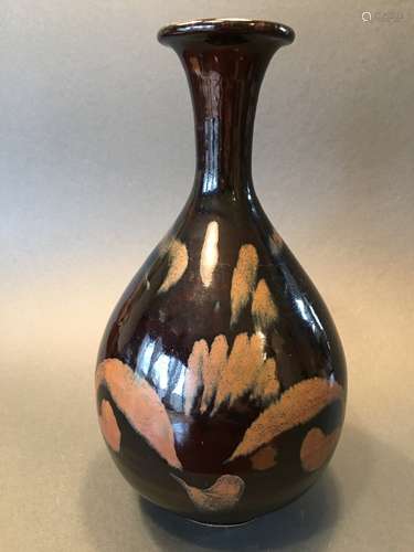 ANTIQUE Chinese Cizhou Russet Black Glazed Vase -YUHUCHUNPING, Jin Dynasty