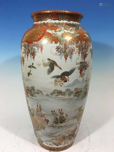 ANTIQUE Huge Japanese Katani Vase, Meiji period, 24