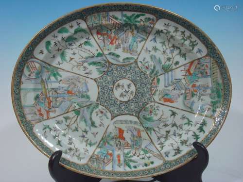 ANTIQUE Chinese Famille Rose Large Platter, early 19th C. 18 1/2