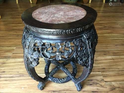 ANTIQUE Chinese Wood  Flower stand, late 19th century. 20 1/2