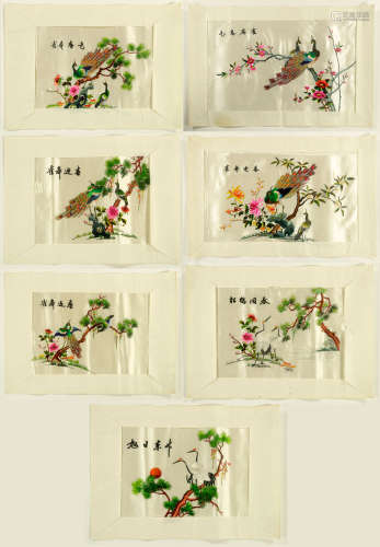 Seven Chinese Flowers & Birds Embroideries