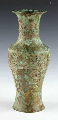 Chinese Bronze Hu Vase