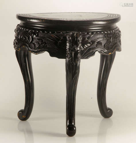 Chinese Low Round Wooden Table