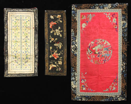 Three Asian Silk Embroidered Textiles