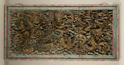 19th C. Chinese Qing Dynasty Exceptional Wall Panel