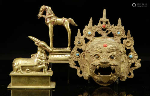 Three Tibetan Brass Figures