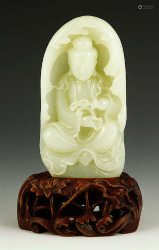 Chinese Carved White Jade Figure