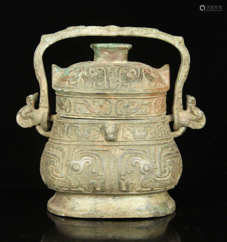 Chinese Bronze Wine Pot