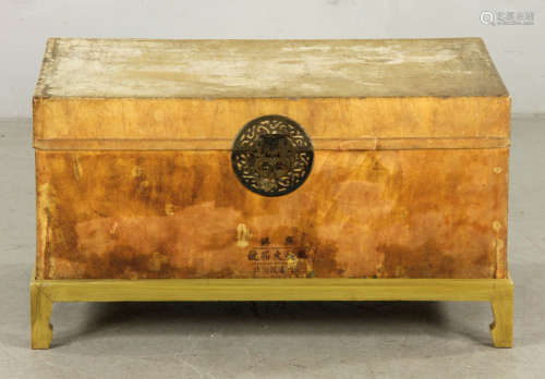19th C. Chinese Export Hand Carved Trunk