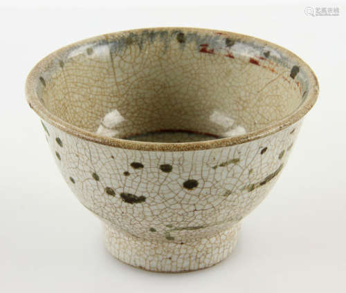 Korean Crackle Glazed Footed Bowl