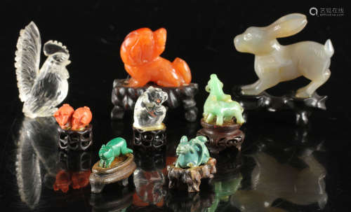 Eight Pieces Carved Animals
