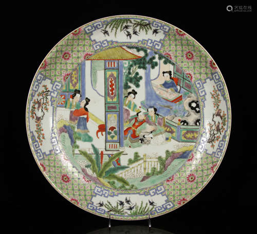 Late 19th C. Chinese Famille Rose Plate
