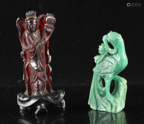 Two Carved Chinese Figures