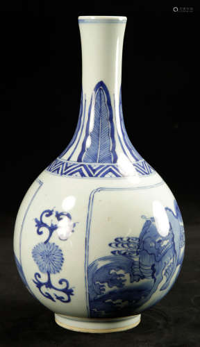 19th C. Chinese Blue and White Porcelain Vase