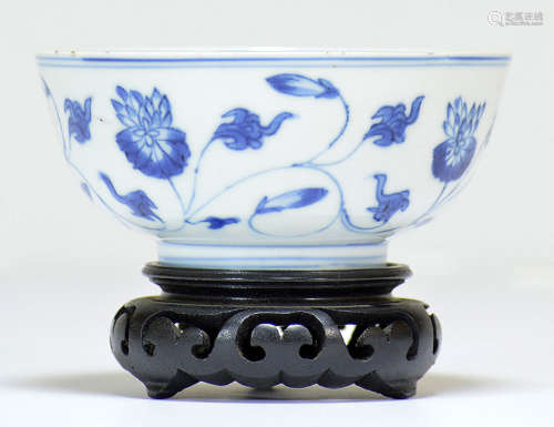 Chinese Blue and White Lotus Bowl